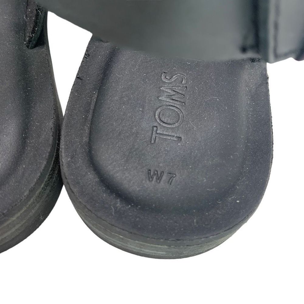 TOMS Freya Black Vegan Leather Sandals Size 7 - Picture 10 of 11